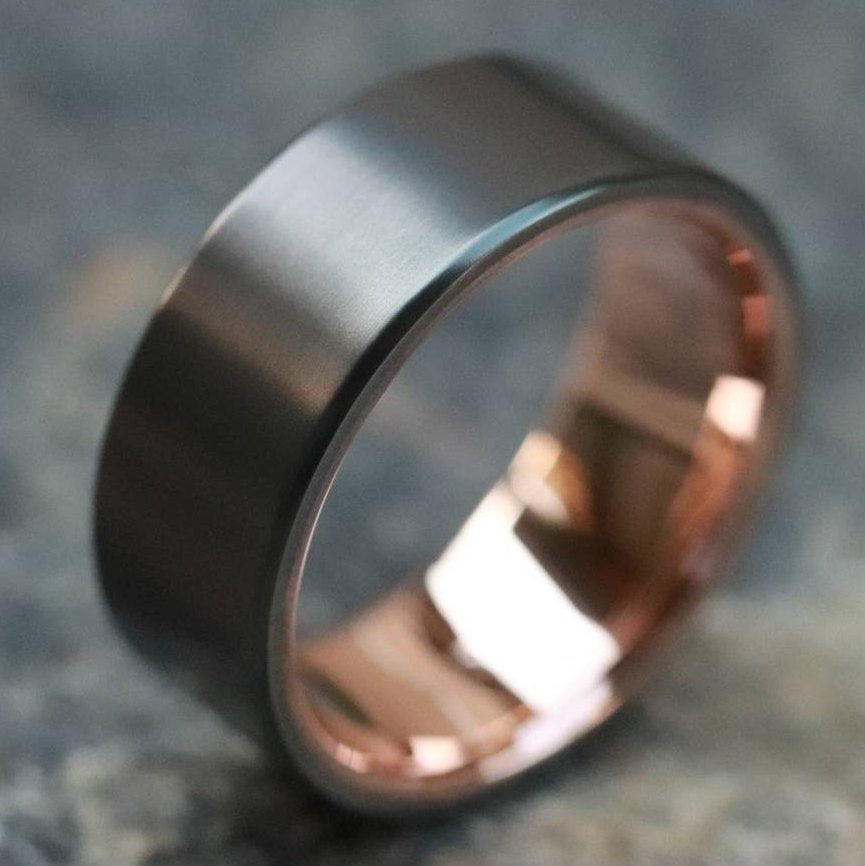 Rose Gold Tungsten Wedding Rings By Steven G Designs